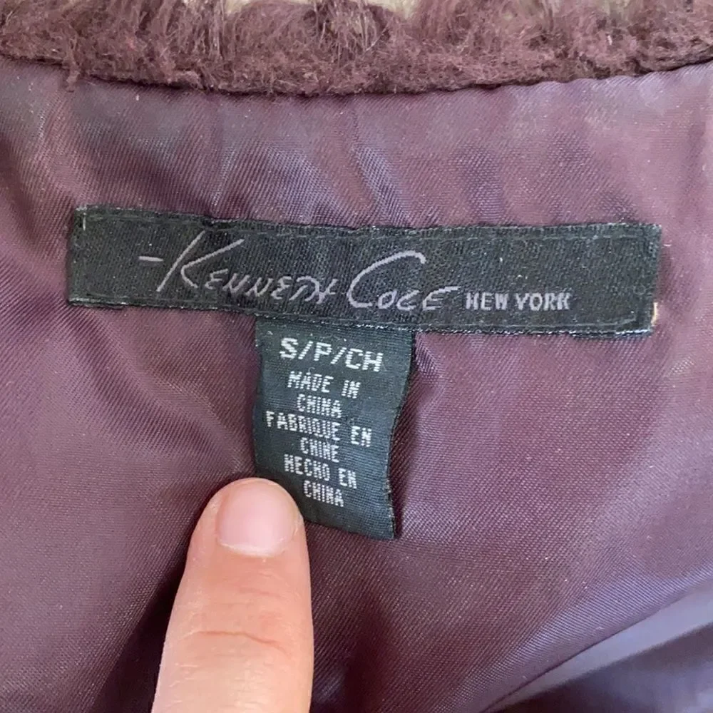 Kenneth Cole Womens Faux Fur Vest